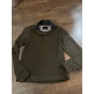 Porter & Ash‎ Mens Olive Green Quilted 2 Tone Structure 1/4 Zip Pullover XXL
